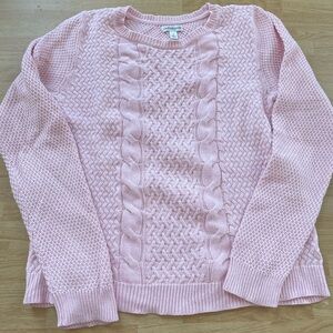 Croft & Barrow Light Pink Cable Knit 100% cotton  Sweater